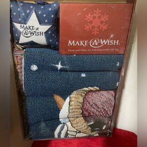 Things Remembered Make-A-Wish set, Blanket,gift bag, little pillow